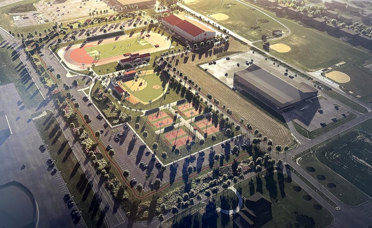 CU’s facilities plan, “Project Horizon” consists of the expansion of the athletic complex to 27 acres of property near the main campus. When completed, this will be the first time CU has its own softball field and track and field facilities. The plan includes two more tennis courts, four for women and four for men, with walkways in between. (Photo provided)
