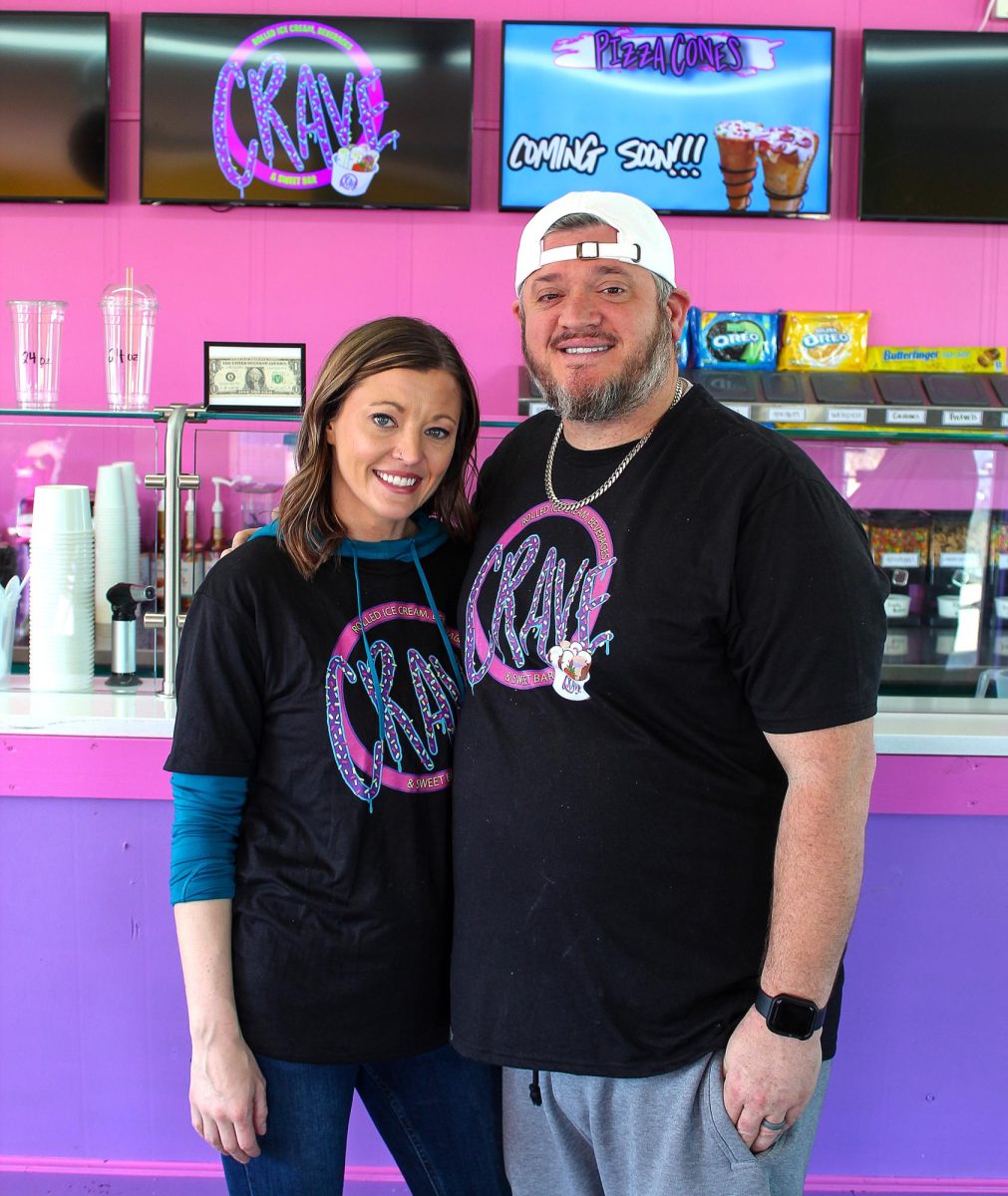 Crave, a new business owned by Heather and Tyler Cook, will be serving rolled ice cream to customers, tentatively beginning in April.