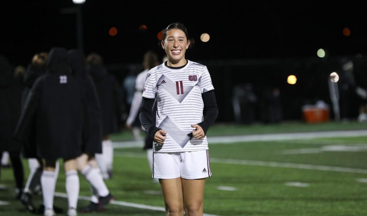 Daniela Benavides is pictured at her senior night at Campbellsville University during her last home soccer game as a collegiate athlete in the United States.