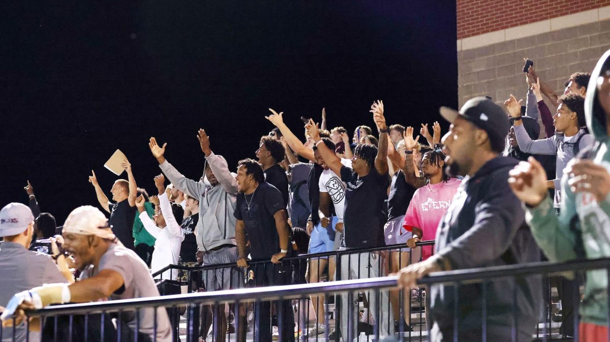 The Tiger fans get rowdy for their men’s soccer team. (Photo courtesy of CU Sports Information/Photographer Macie Chapel)