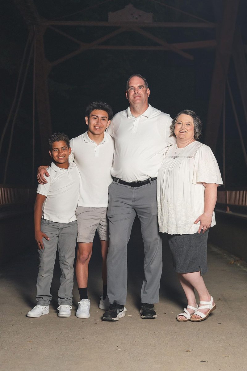 Pictured is the Lawson family. The are, from left, brothers Garrett and Clayton, their father, Matt, and their mother, Mandy.