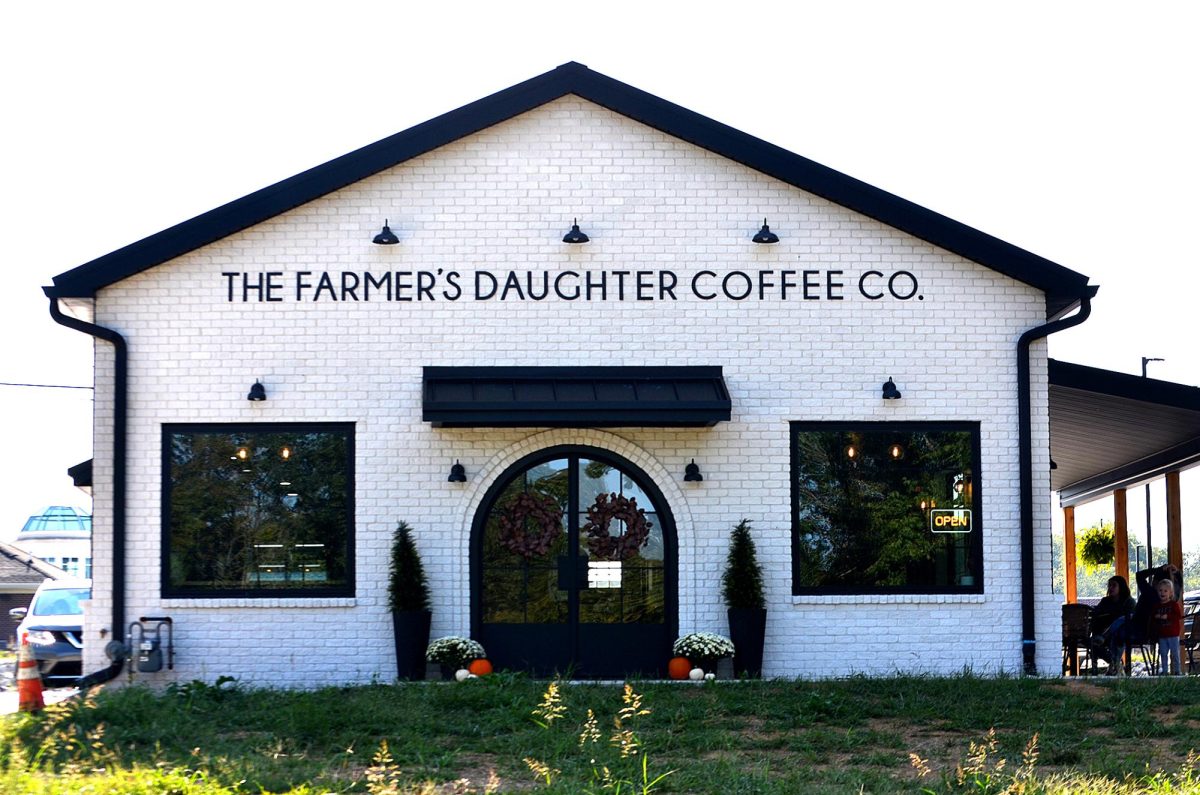 Farmers Daughter coffee shop is located at 100 Conley Lane in Greensburg, Kentucky.