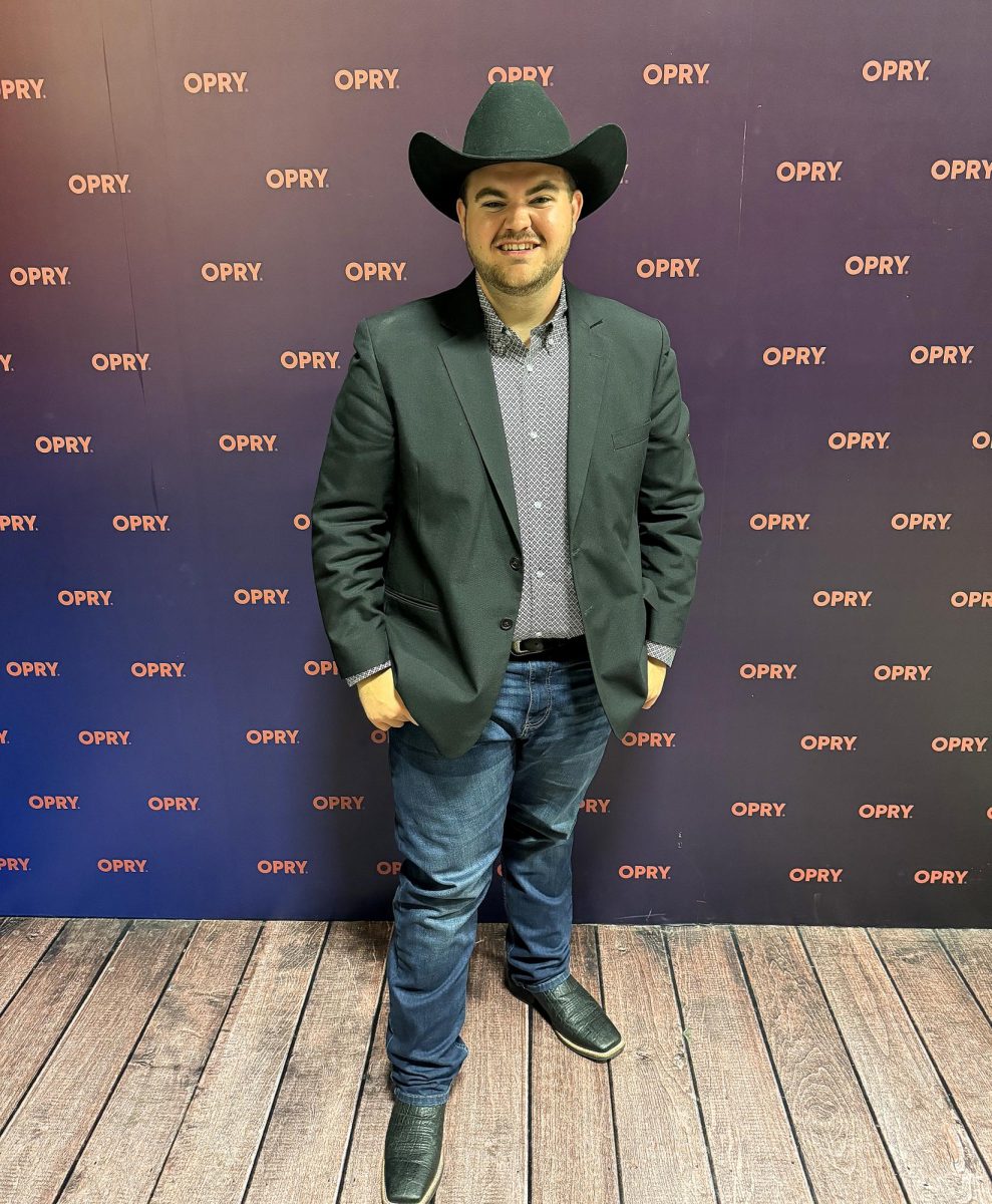 Collin White is pictured backstage at the Grand Ole Opry in May of 2024.