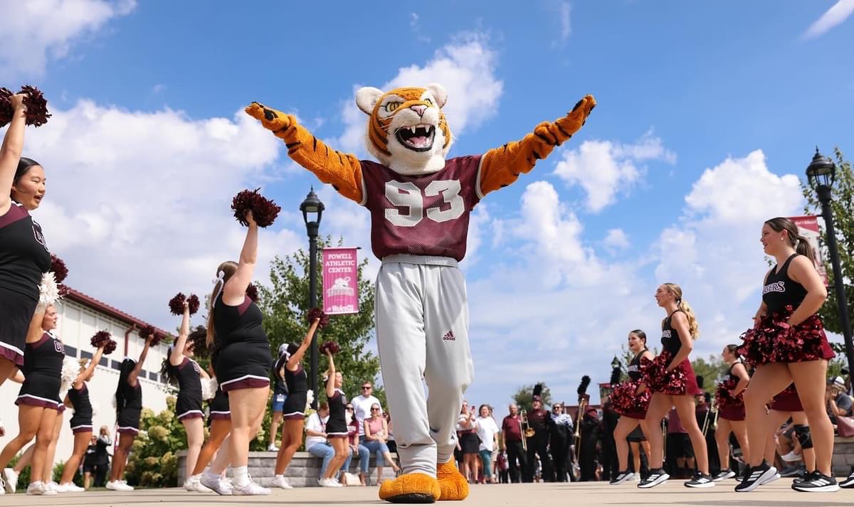 Bryce Osborne dances as Clawz the tiger during Party at the Plaza.